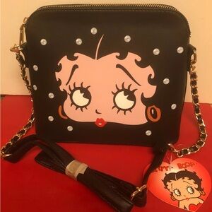 Betty Boop Black Crossbody Bag